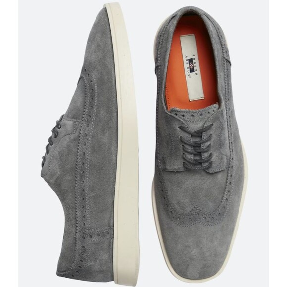 Joseph Abboud Enea Suede Wingtip Oxfords - 7 D Width Men’s Gray Dress Shoes